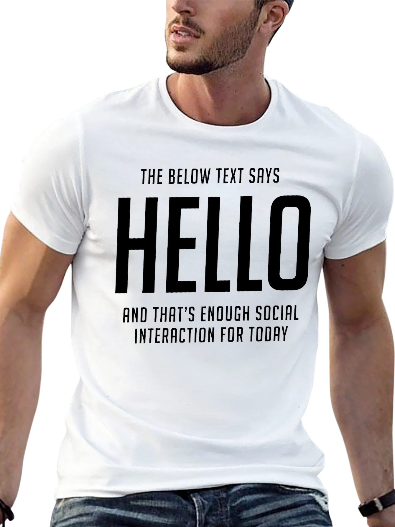 Hello Social Interaction Funny T-Shirt