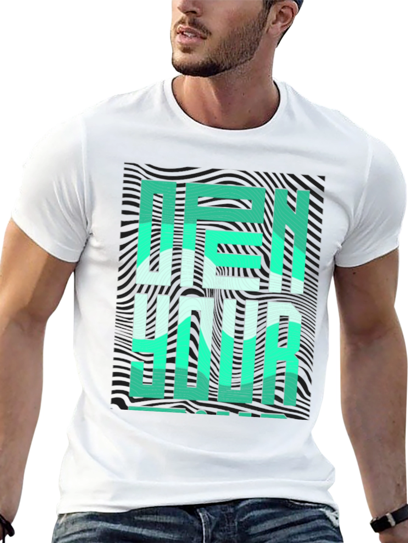 Open Your Mind Graphic Tee - Stylish Black T-Shirt