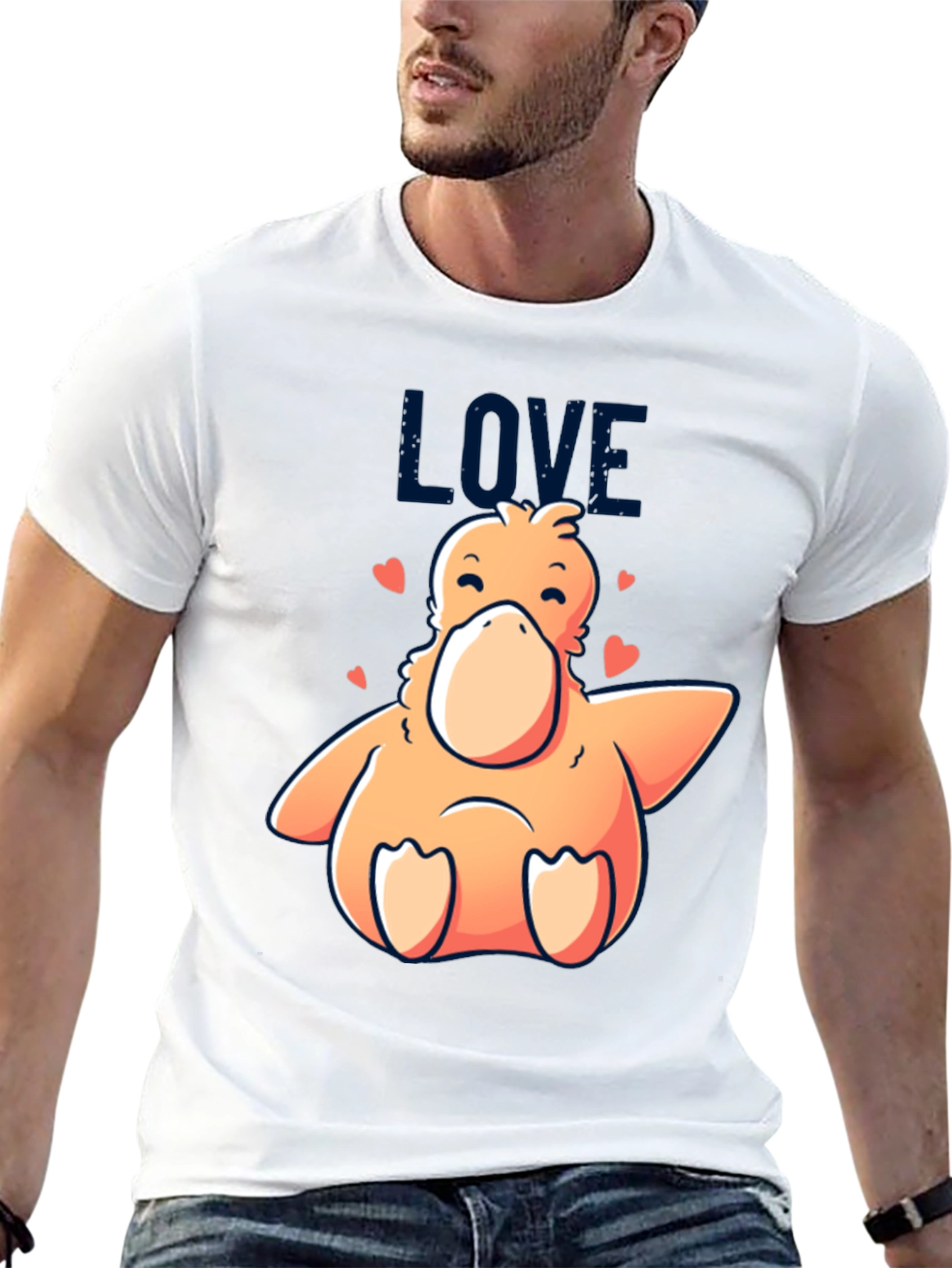 Love Duck Graphic Black T-Shirt