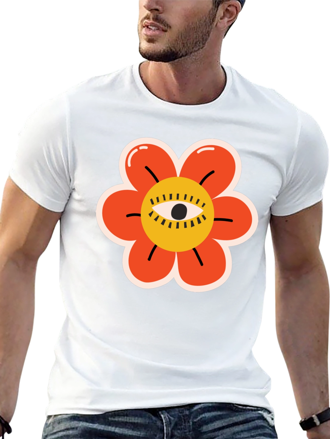 Eye Flower Graphic Tee - Unique Design
