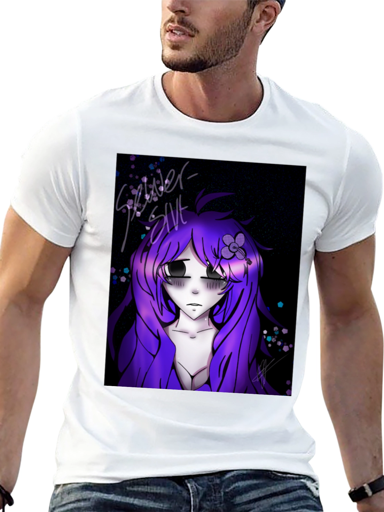Anime Girl Graphic Tee - Black Unisex T-Shirt