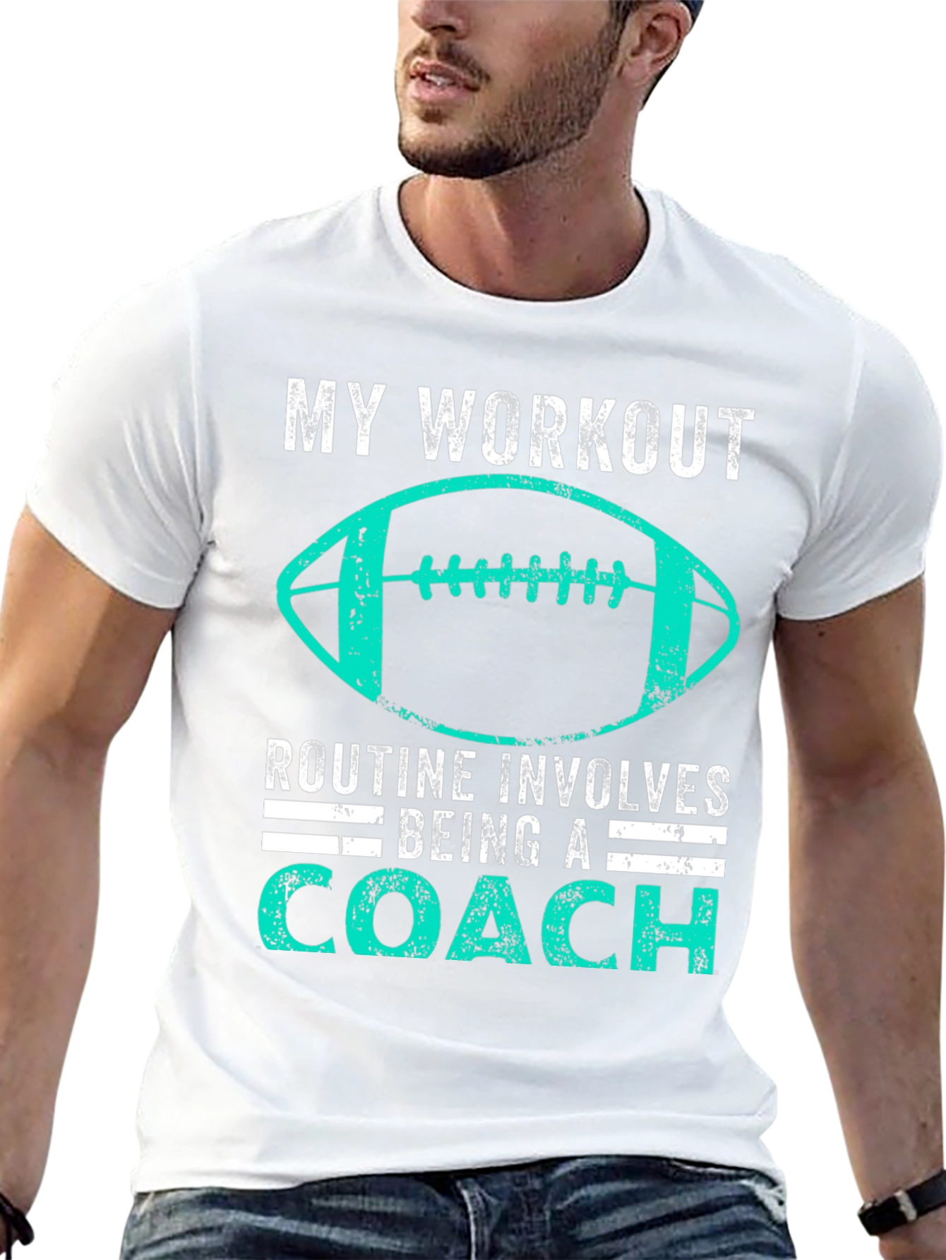 Coach Workout T-Shirt - Football Design