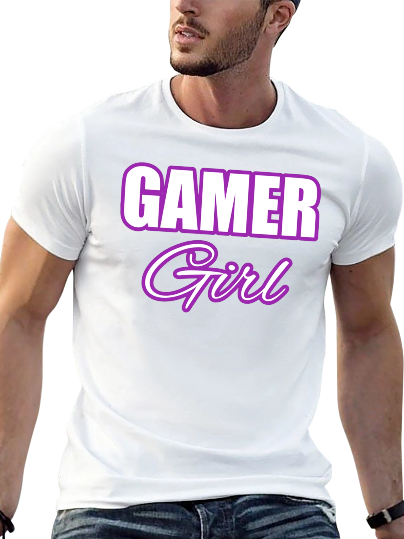 Gamer Girl Graphic Tee - Black Cotton Blend