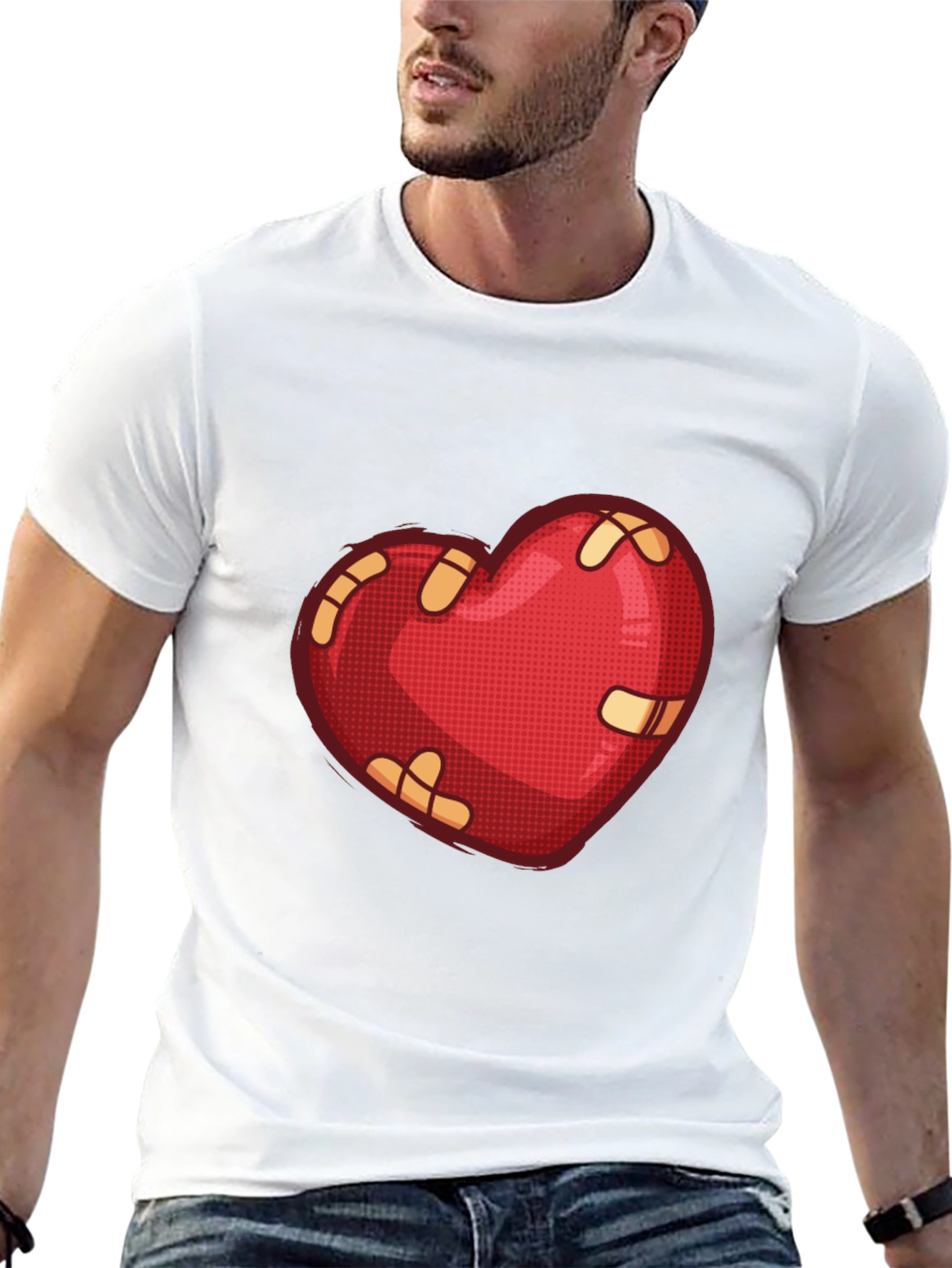 Mended Heart Graphic Tee - Black Casual T-Shirt