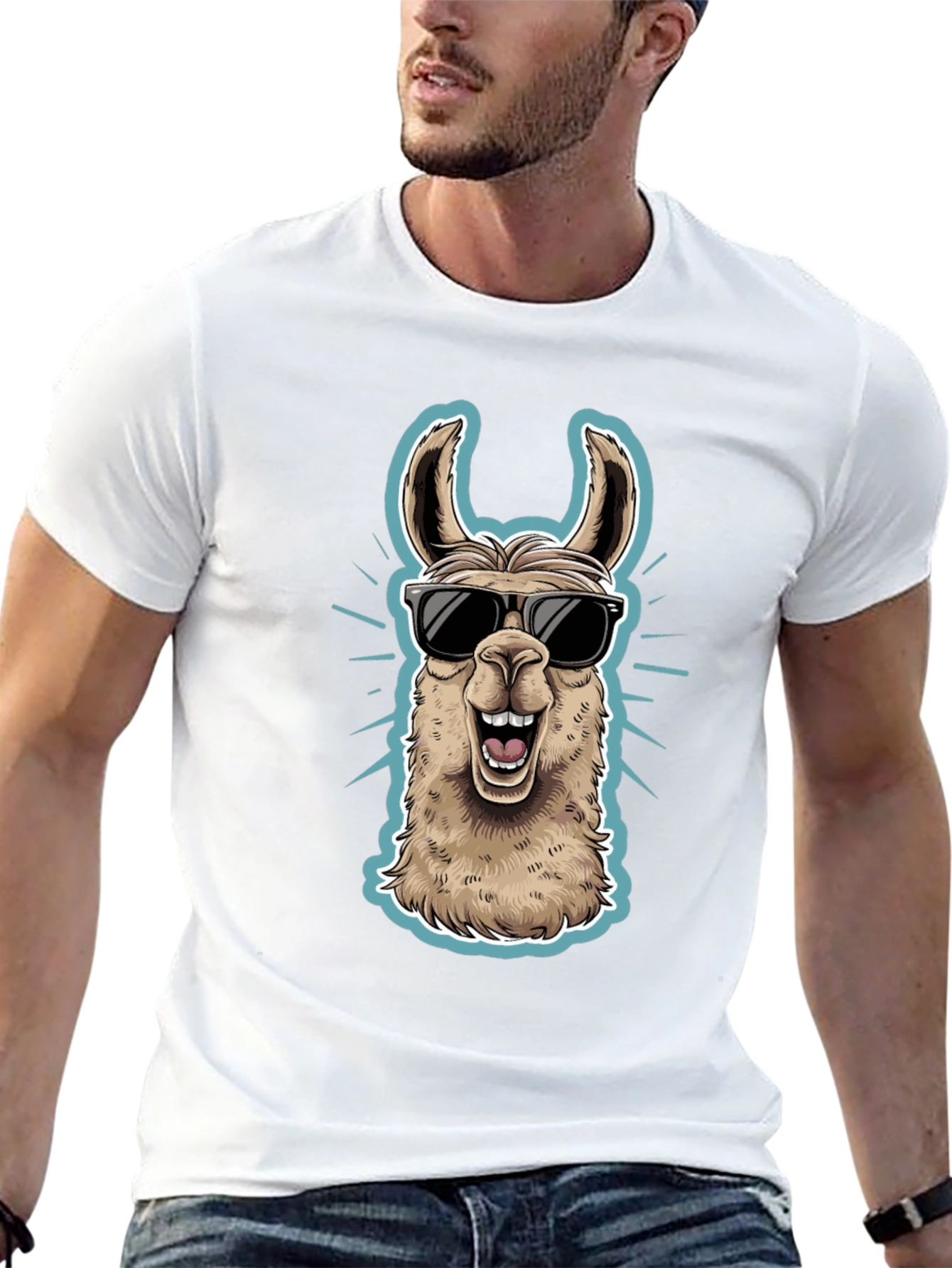 Cool Llama Graphic Tee - Mens Black T-Shirt
