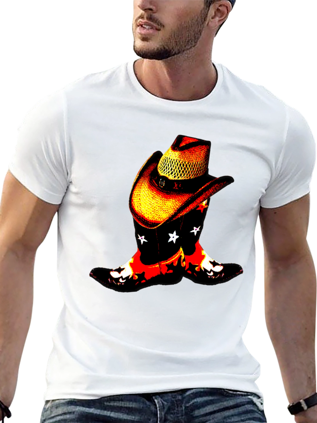Cowboy Boots & Hat Graphic Tee - Western Style