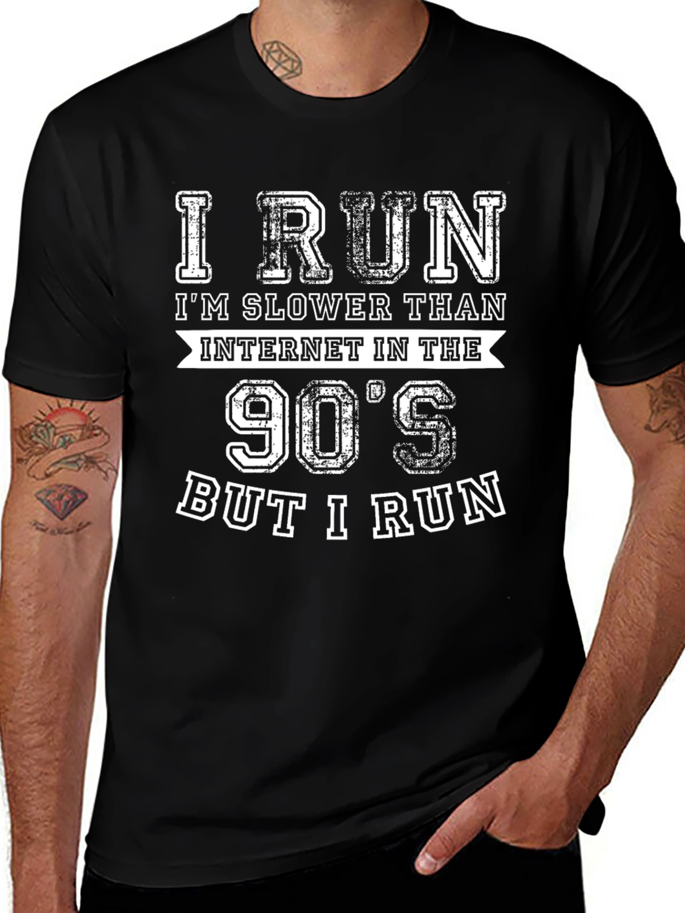 I Run Slower Than 90s Internet Funny Running T-Shirt