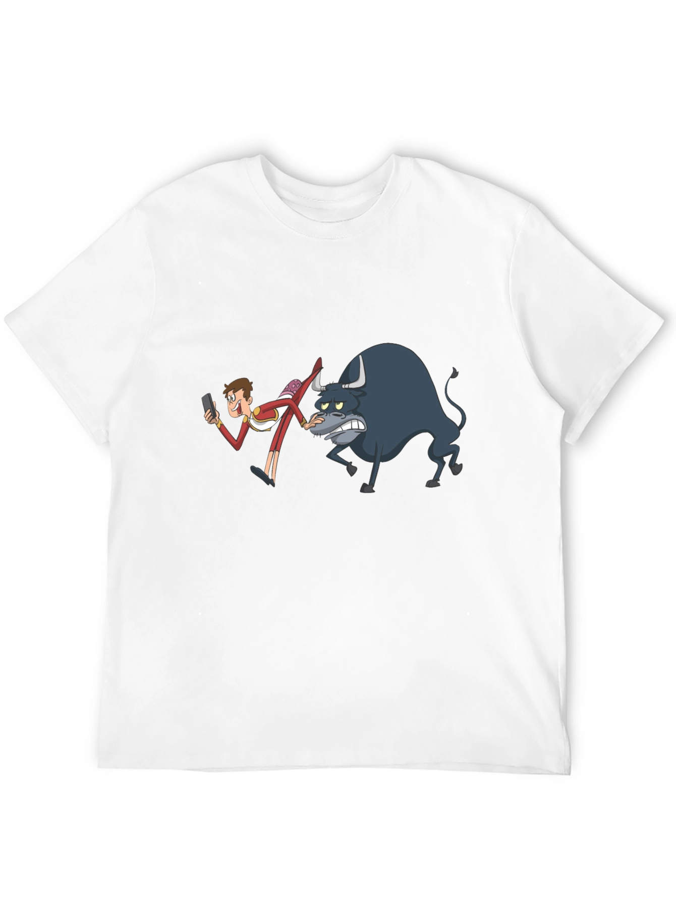 Cartoon Bullfighter Black T-Shirt
