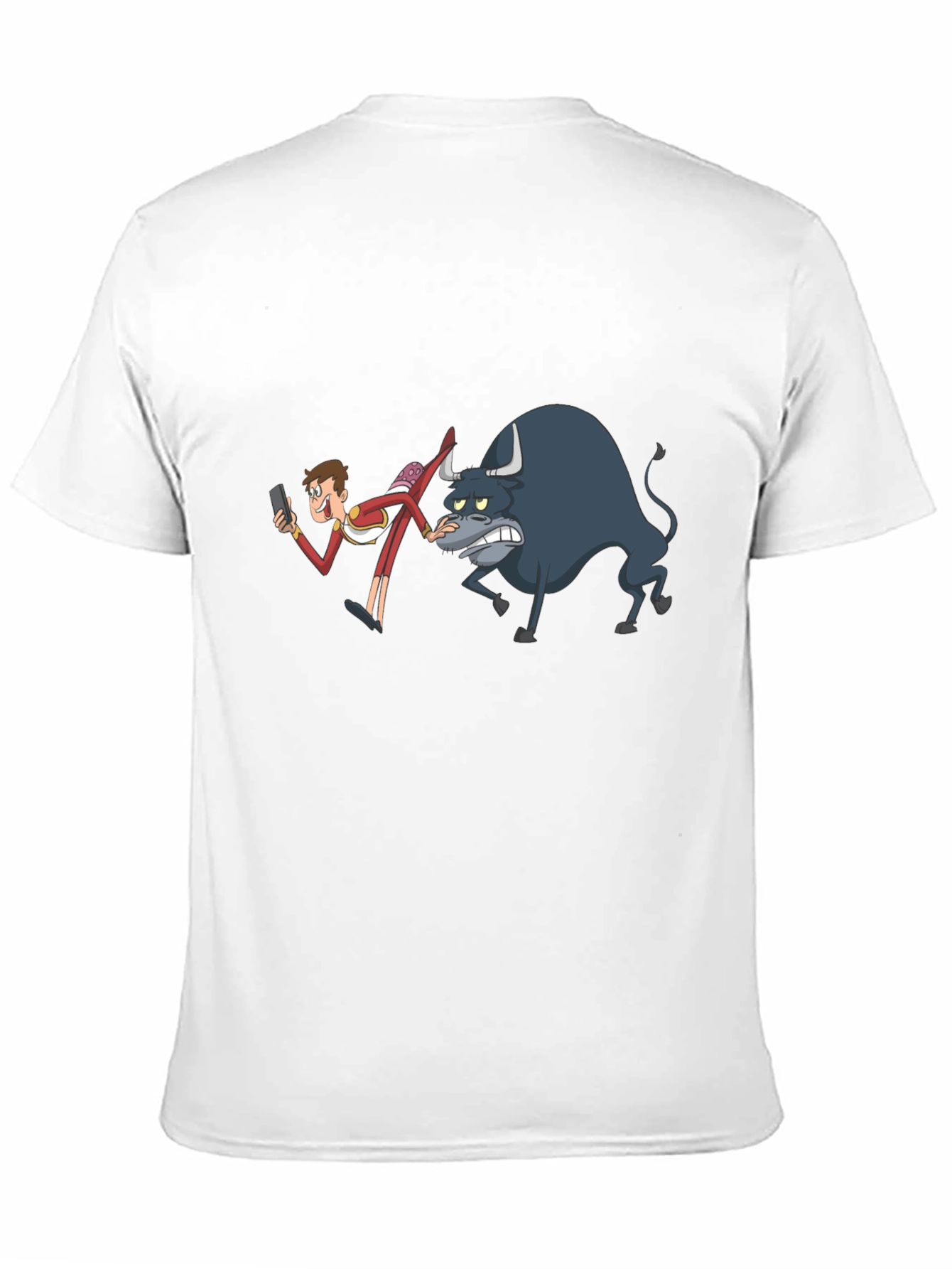 Cartoon Bullfighter Black T-Shirt