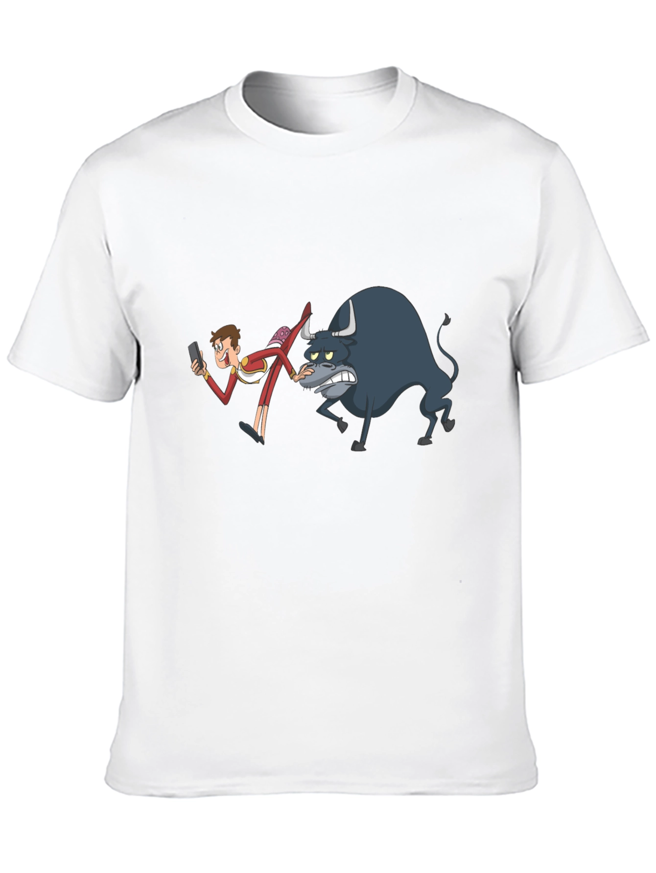 Cartoon Bullfighter Black T-Shirt