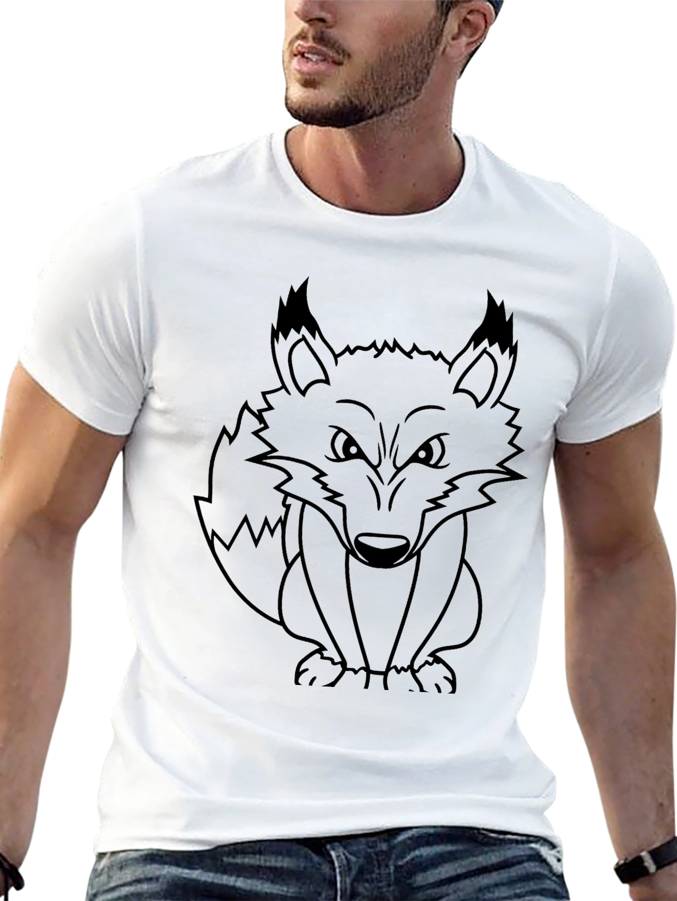 Fox Graphic Print Crew Neck T-Shirt