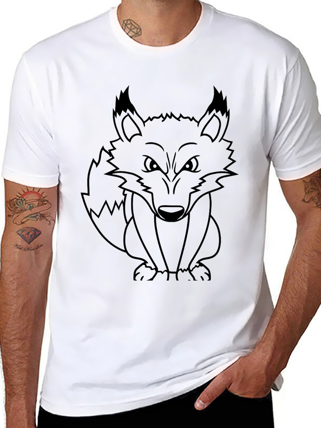 Fox Graphic Print Crew Neck T-Shirt