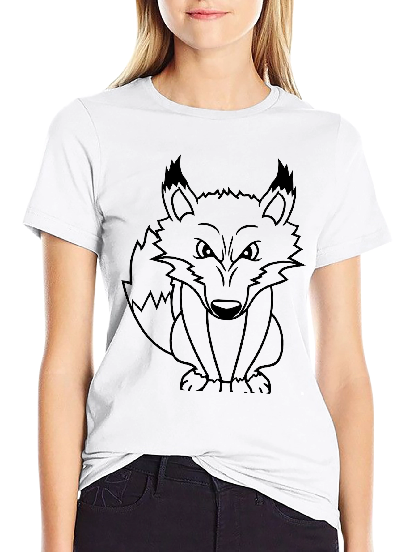 Fox Graphic Print Crew Neck T-Shirt