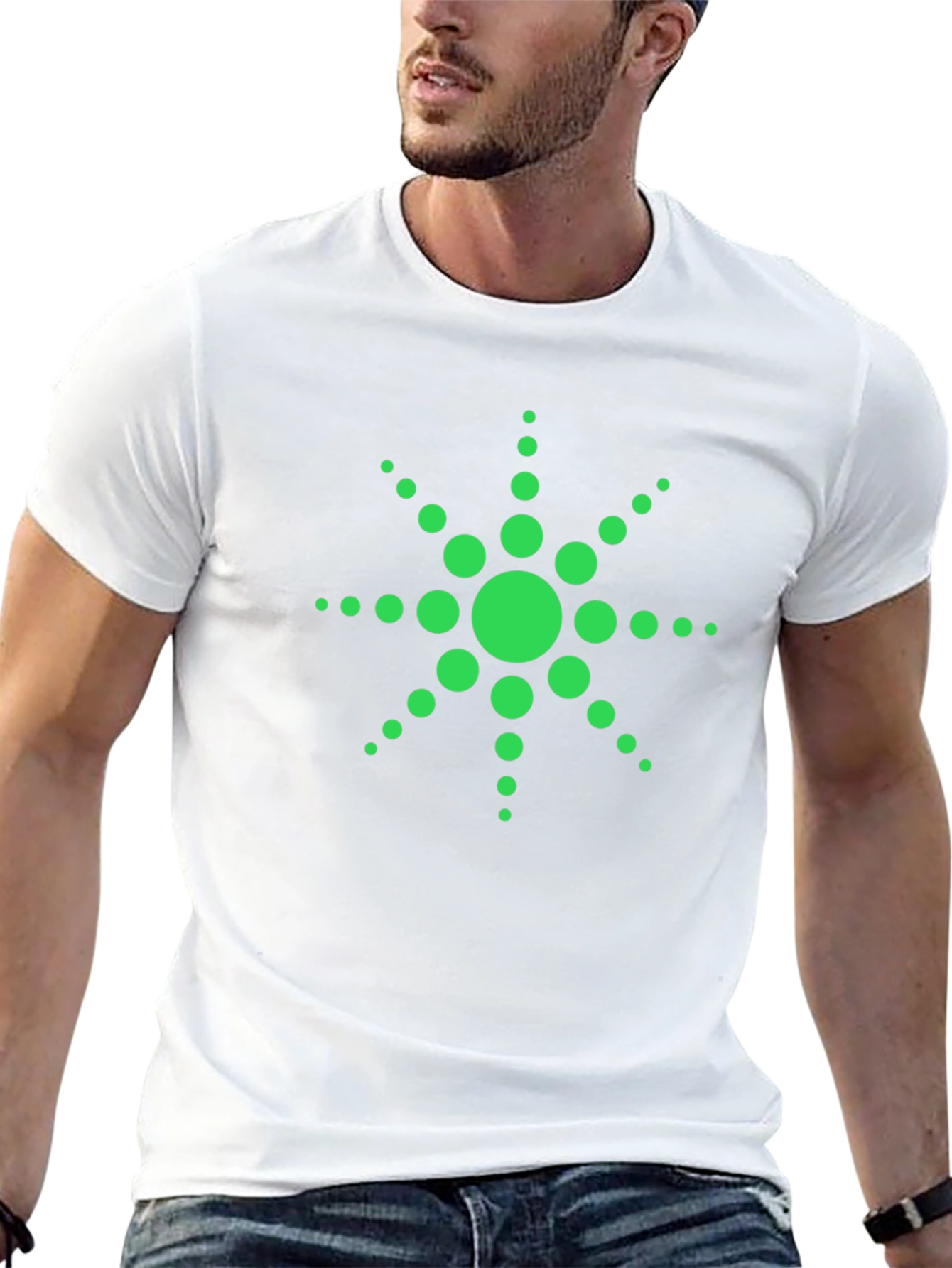 Green Dotted Starburst Graphic Tee