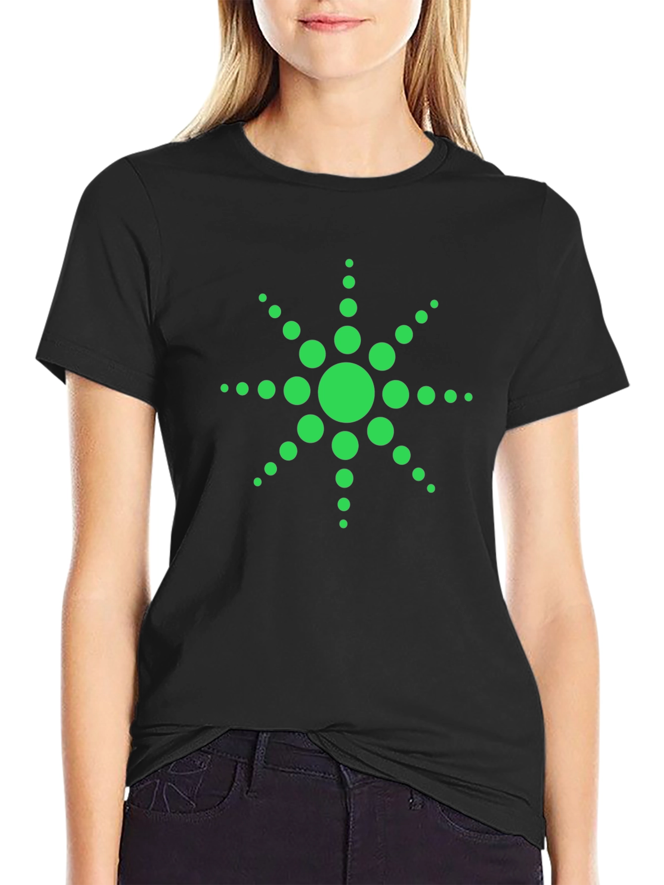 Green Dotted Starburst Graphic Tee