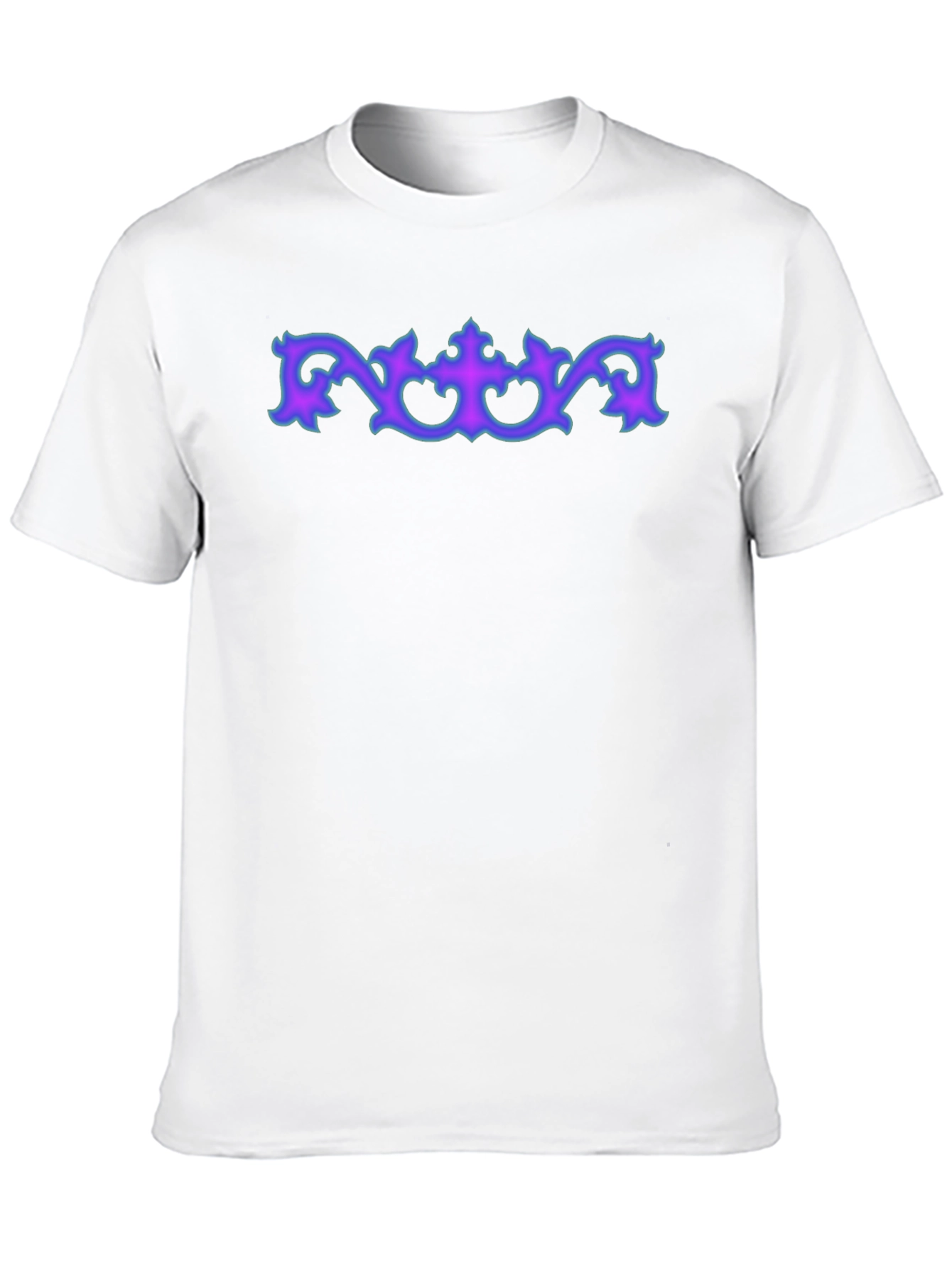 Ornate Accent Graphic Tee - Soft Black Cotton