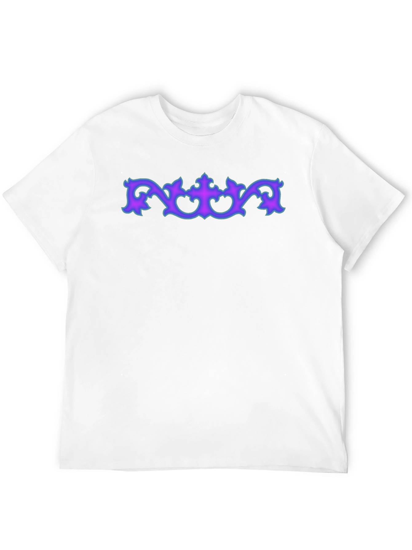 Ornate Accent Graphic Tee - Soft Black Cotton