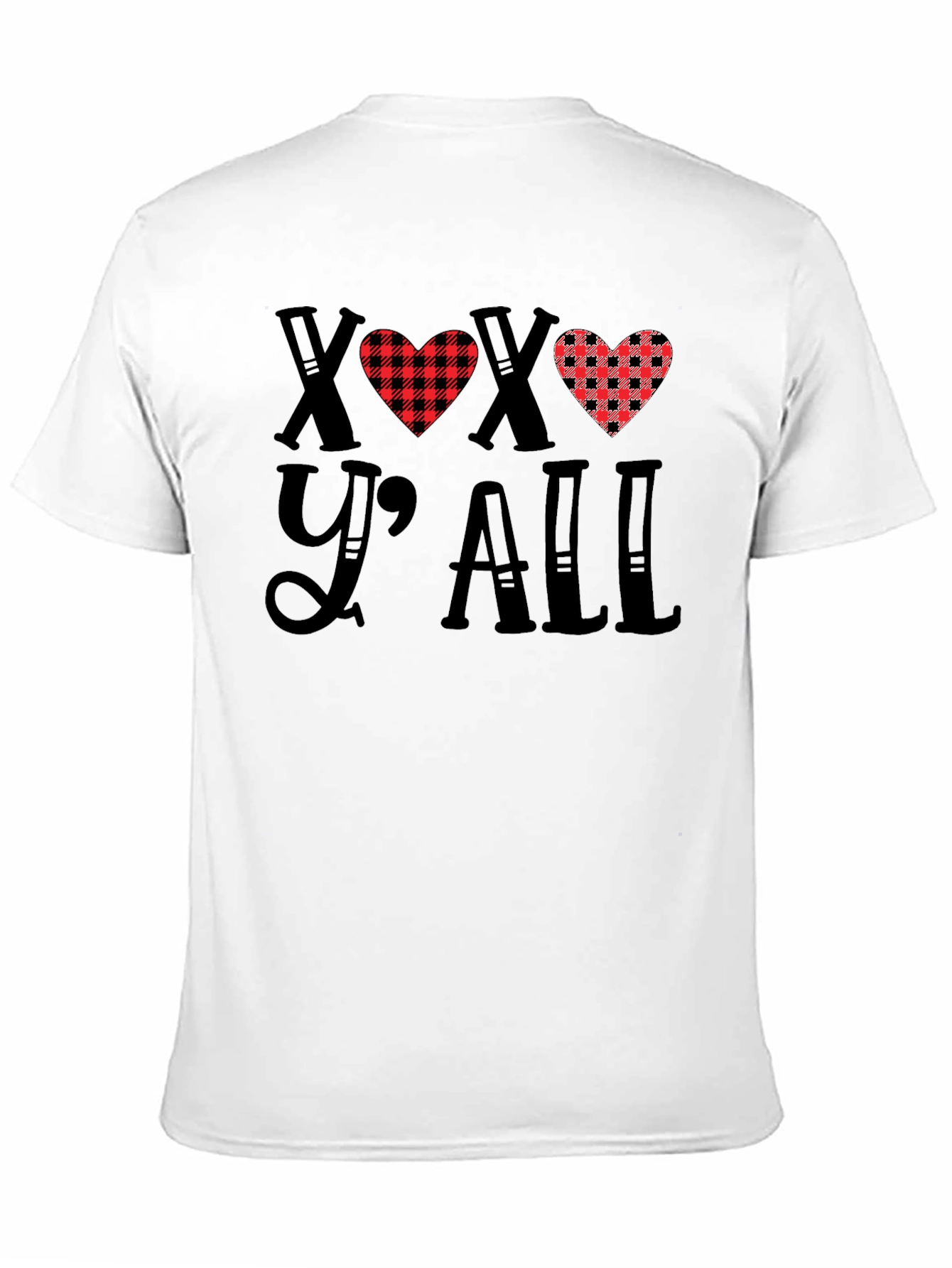 XOXO Yall Buffalo Plaid Heart T-Shirt
