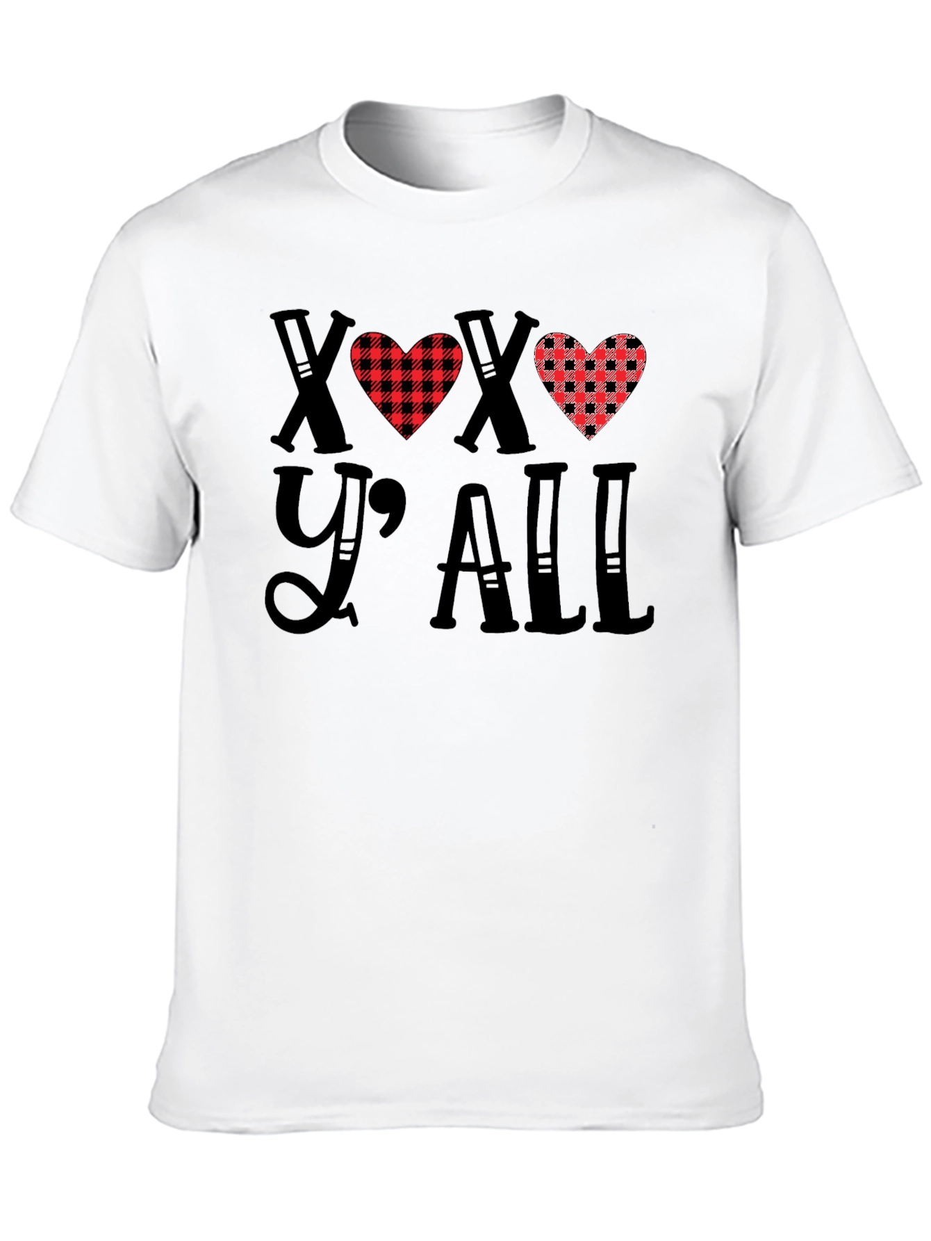 XOXO Yall Buffalo Plaid Heart T-Shirt