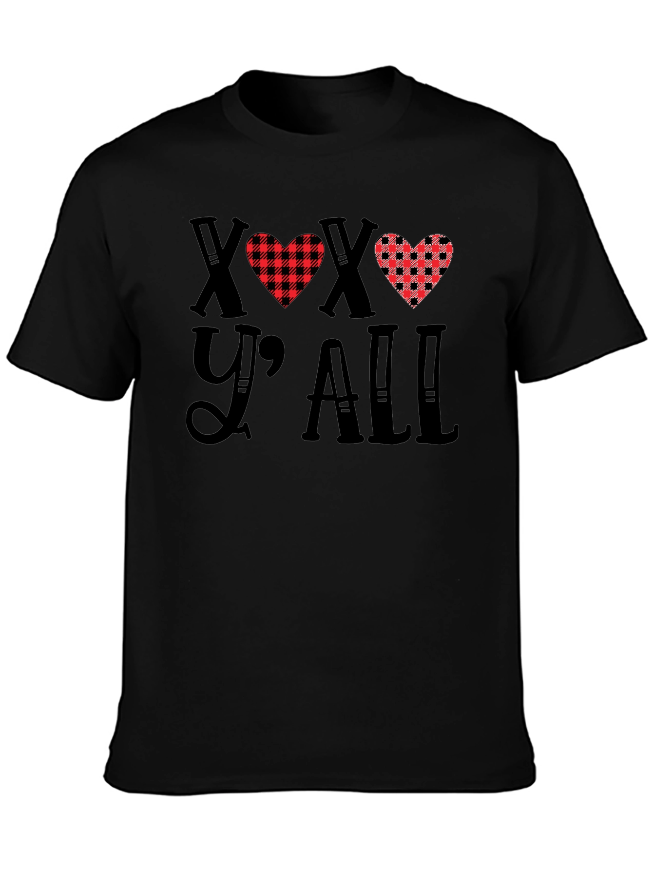 XOXO Yall Buffalo Plaid Heart T-Shirt