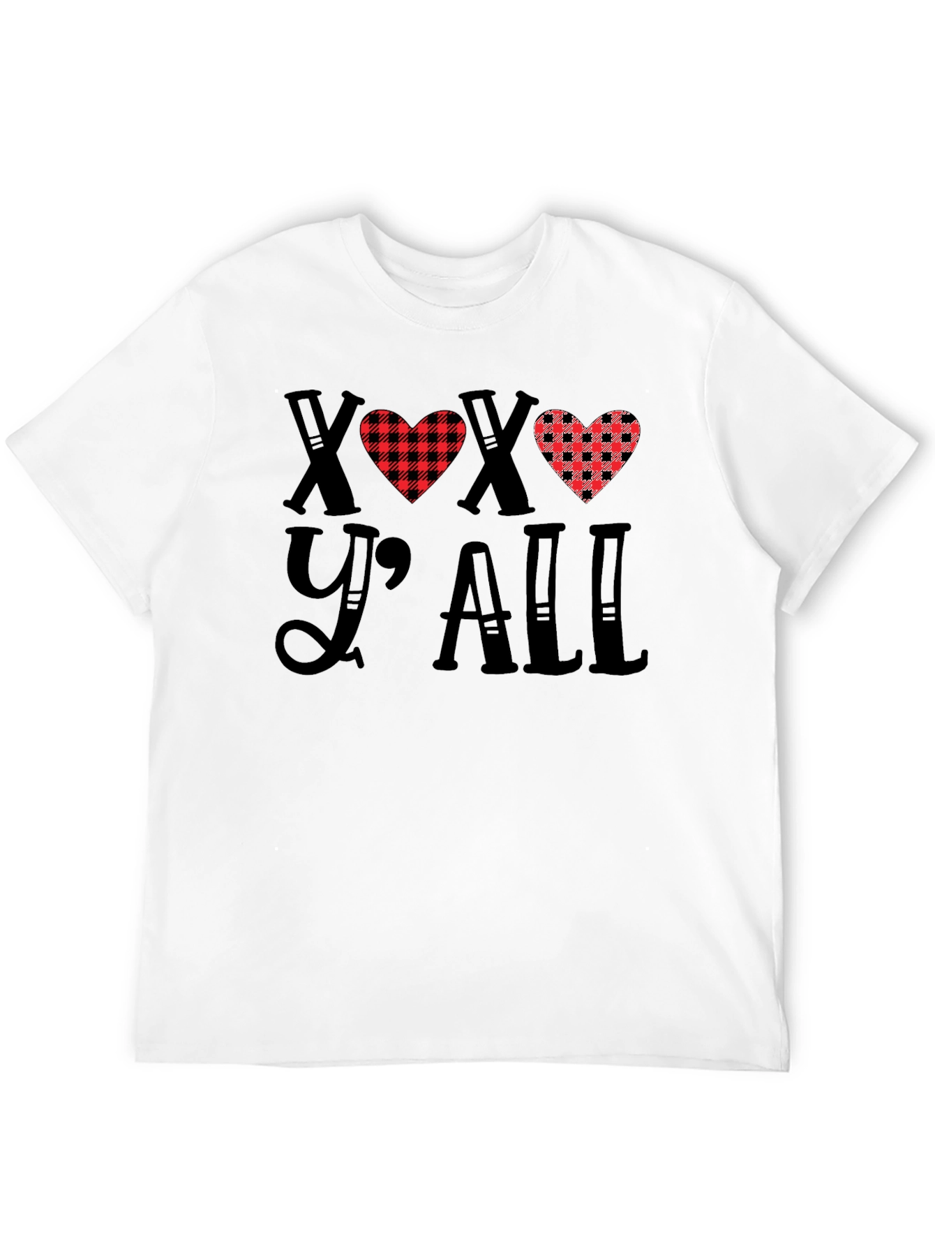 XOXO Yall Buffalo Plaid Heart T-Shirt