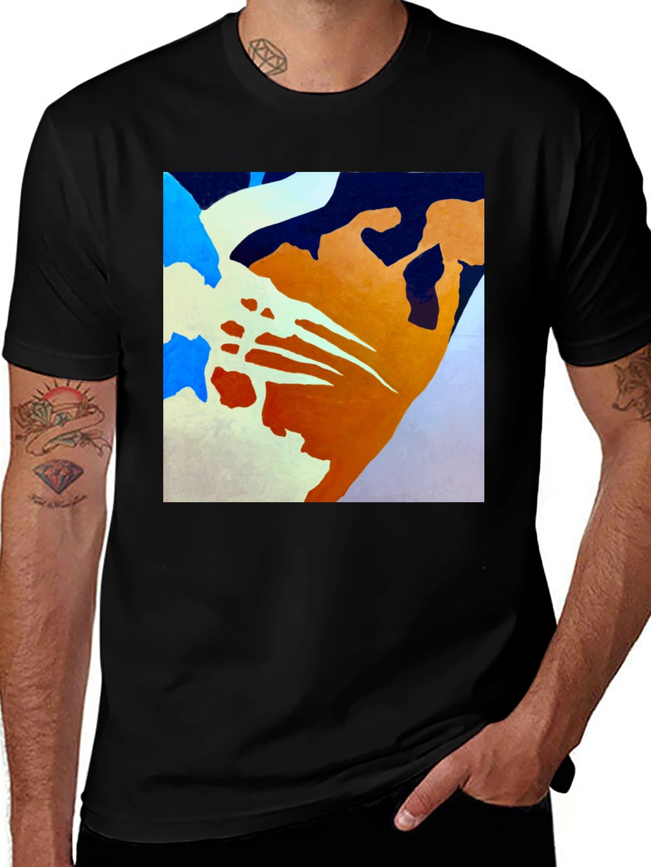 Abstract Art Graphic Tee - Modern Casual Shirt