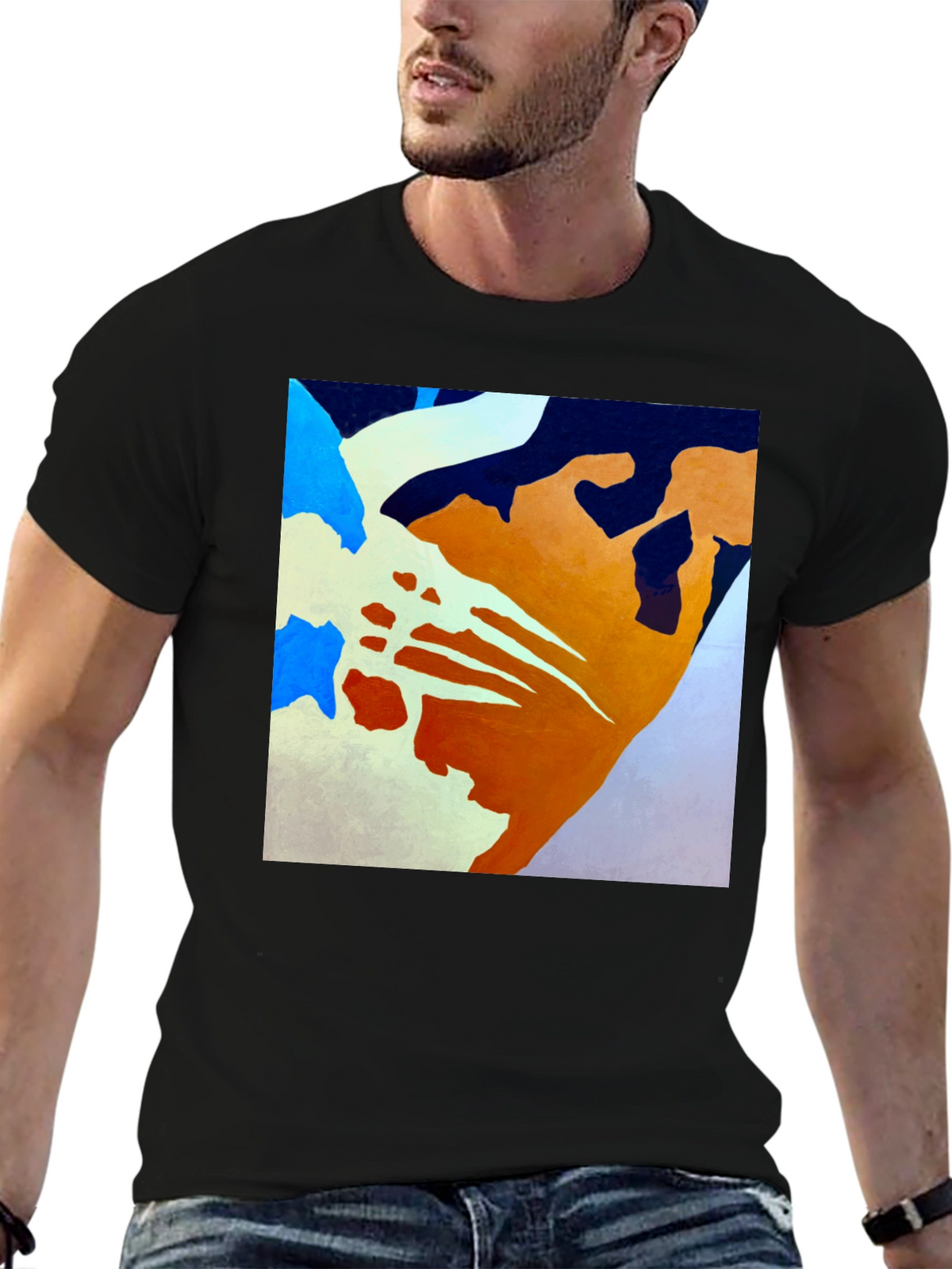 Abstract Art Graphic Tee - Modern Casual Shirt