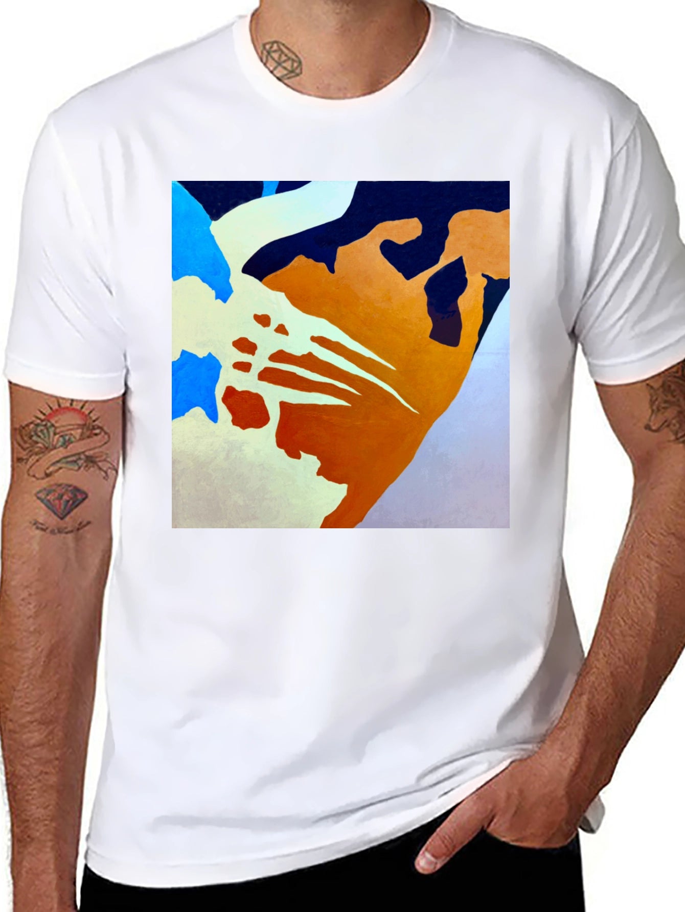 Abstract Art Graphic Tee - Modern Casual Shirt