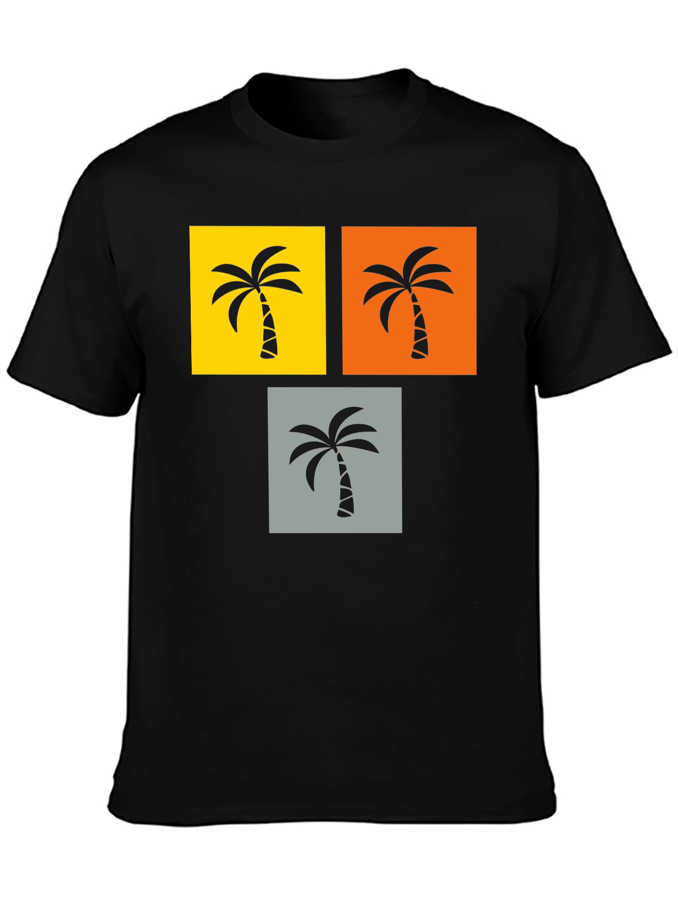 Tropical Palm Tree Graphic Tee - Black
