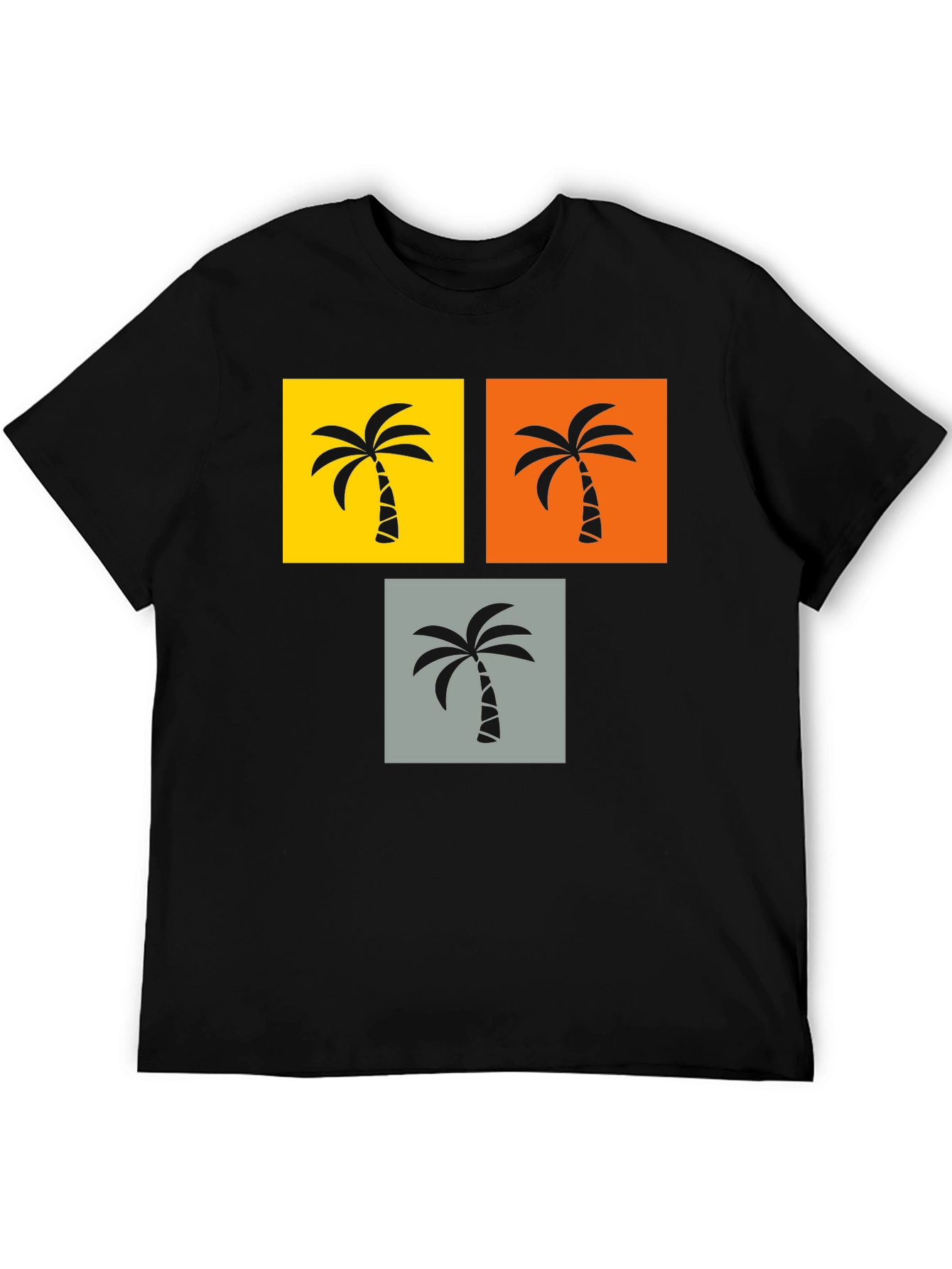 Tropical Palm Tree Graphic Tee - Black
