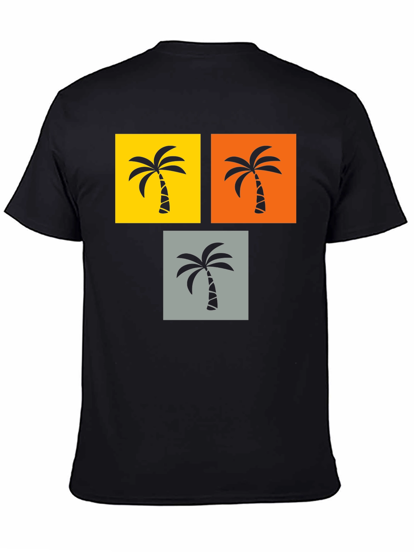 Tropical Palm Tree Graphic Tee - Black