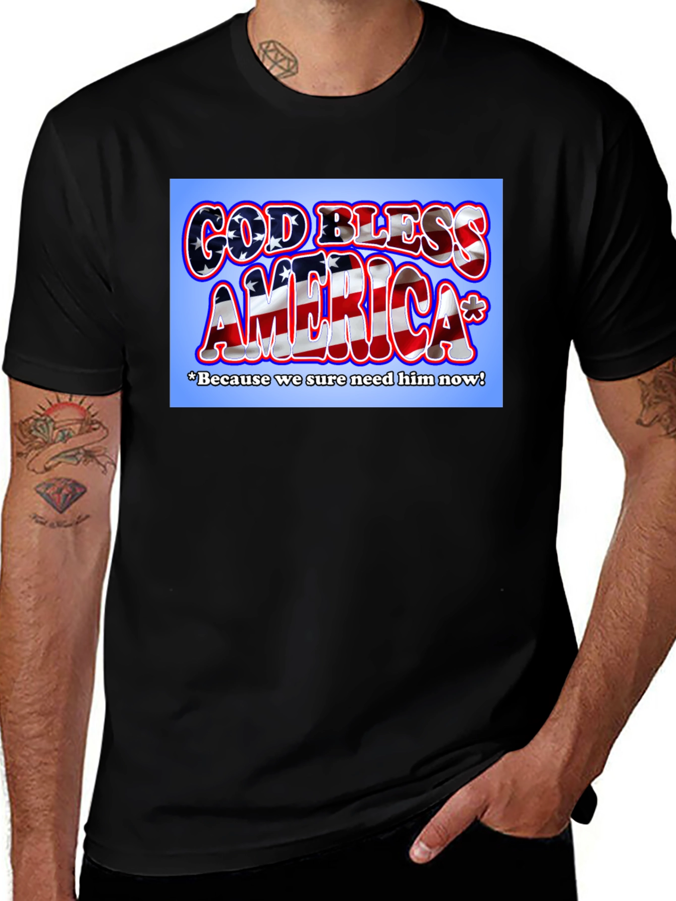 God Bless America Patriotic Graphic Tee