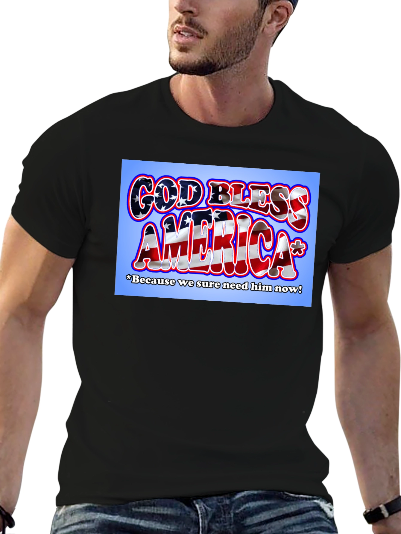God Bless America Patriotic Graphic Tee