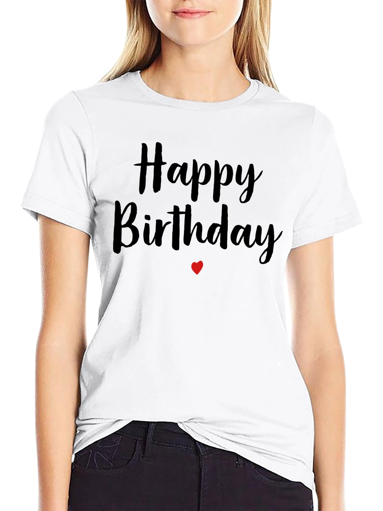 Happy Birthday T-Shirt - Black Cotton Blend