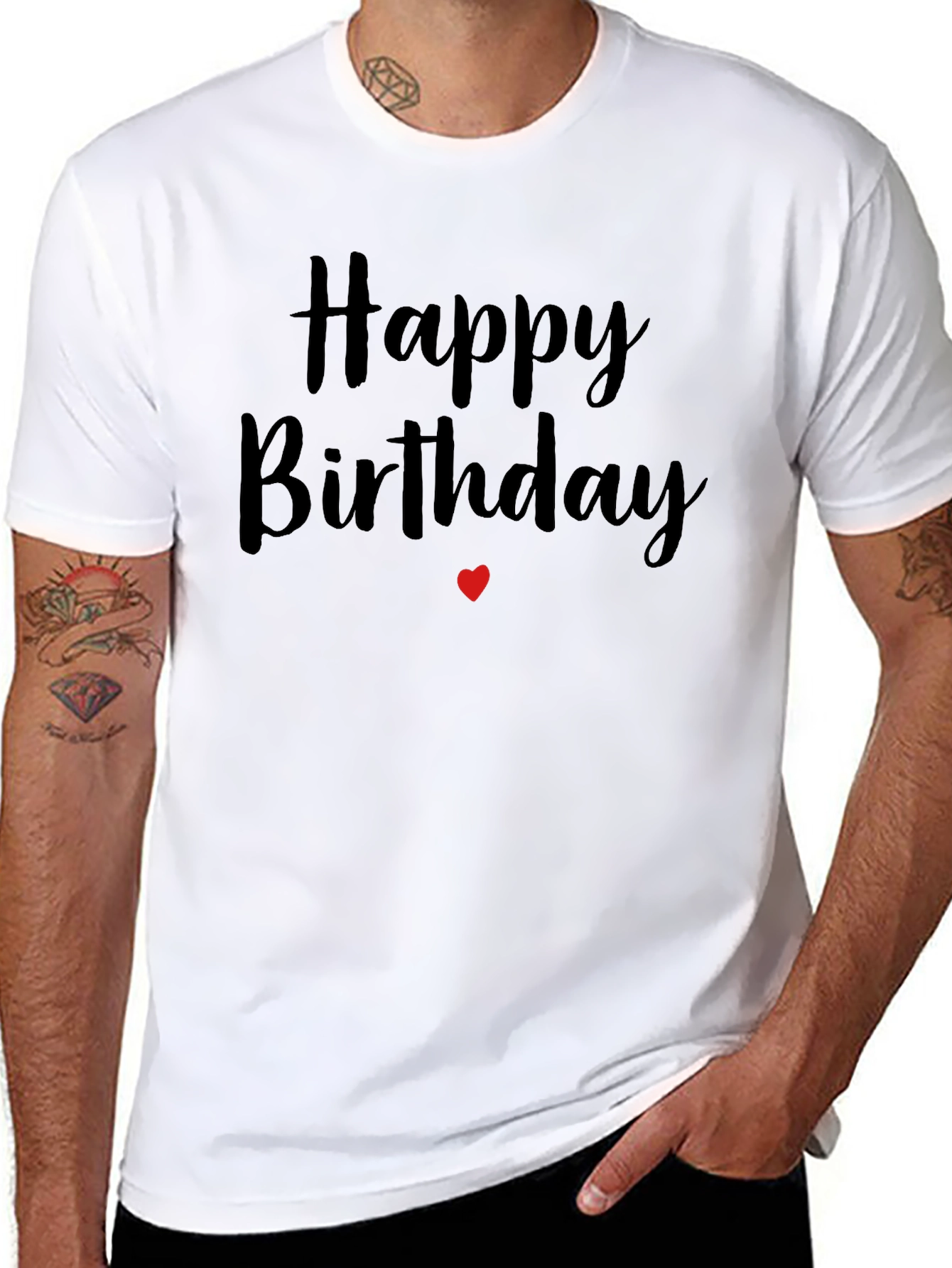 Happy Birthday T-Shirt - Black Cotton Blend