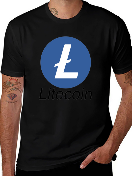 Litecoin Crypto Logo Black T-Shirt