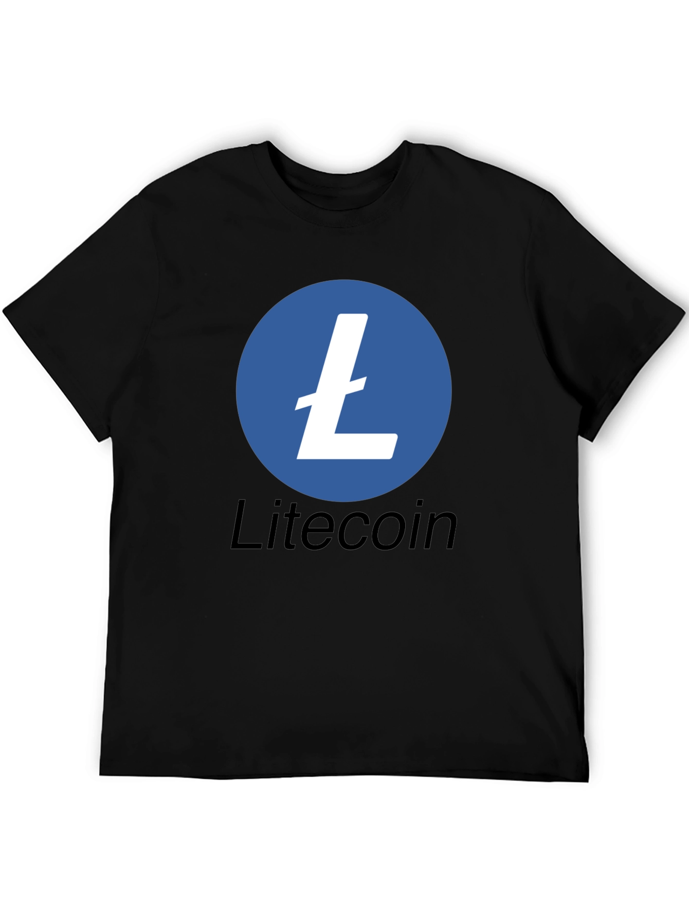 Litecoin Crypto Logo Black T-Shirt