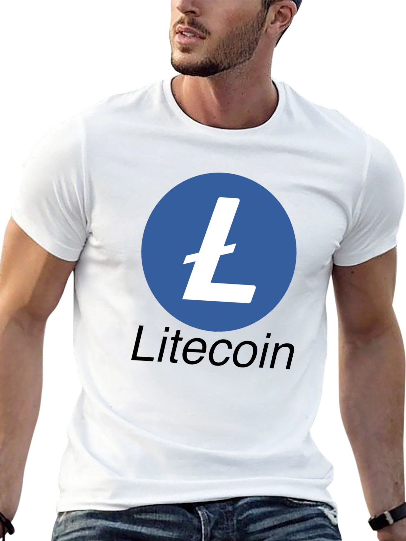 Litecoin Crypto Logo Black T-Shirt