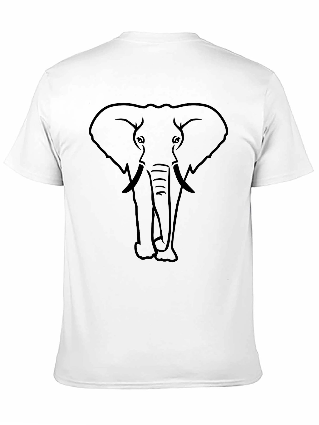 Elephant Outline Graphic Tee - Black
