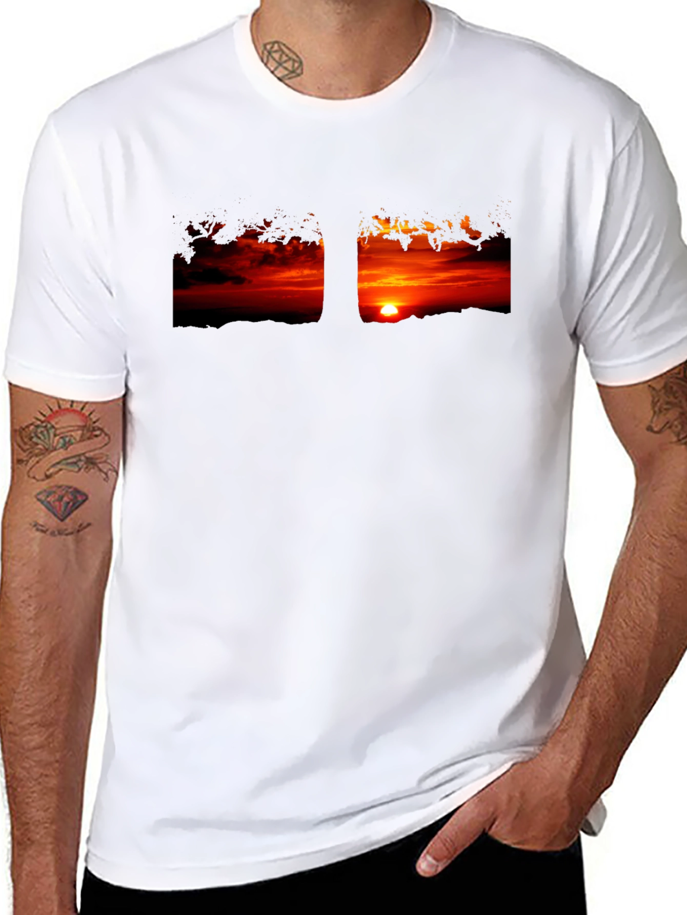 Sunset Graphic Black Tee - Stylish Casual Wear