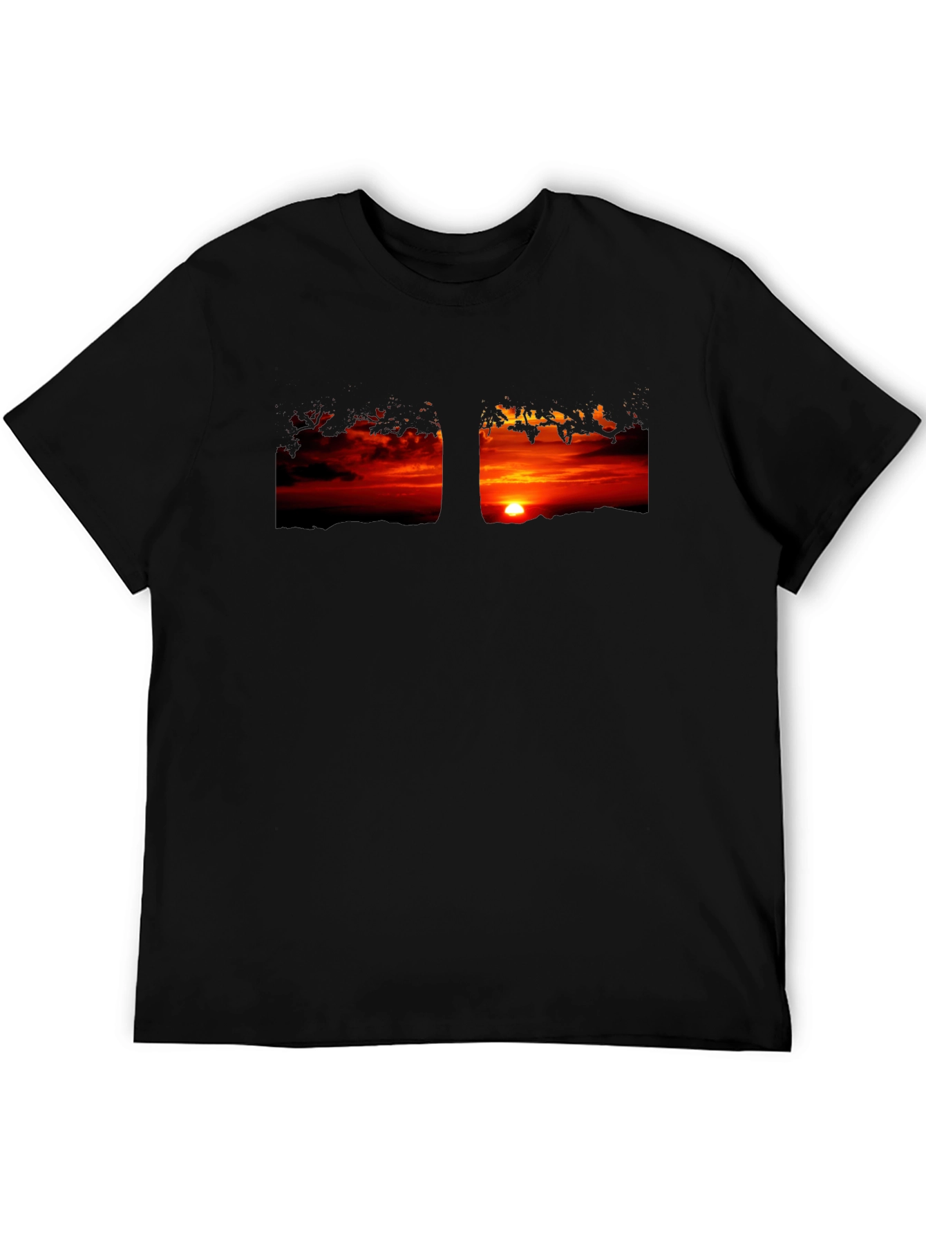 Sunset Graphic Black Tee - Stylish Casual Wear