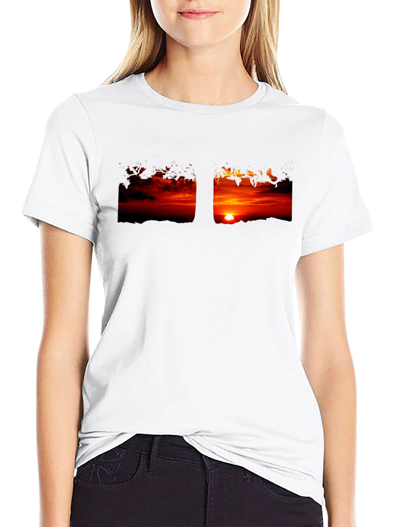 Sunset Graphic Black Tee - Stylish Casual Wear