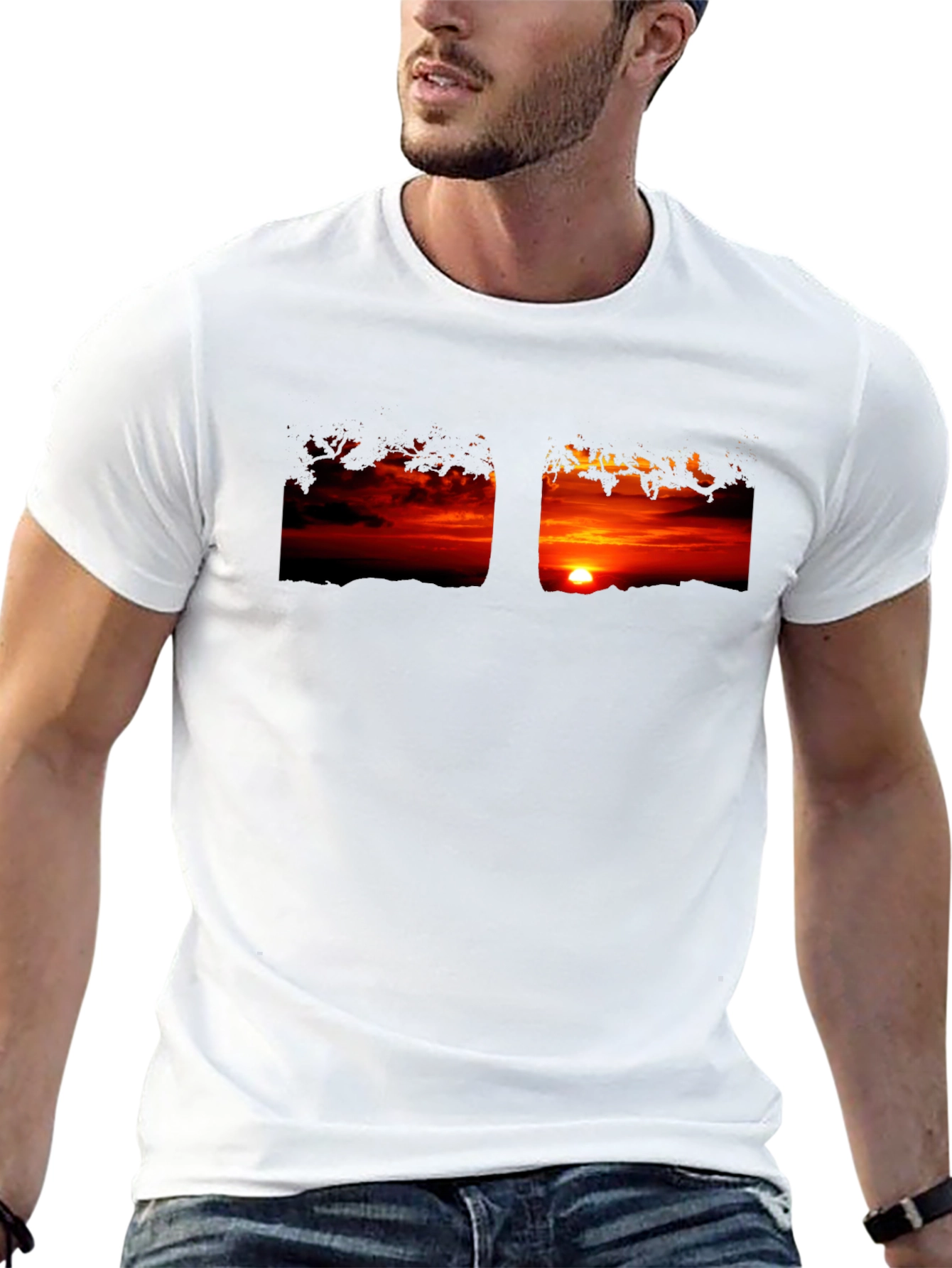 Sunset Graphic Black Tee - Stylish Casual Wear