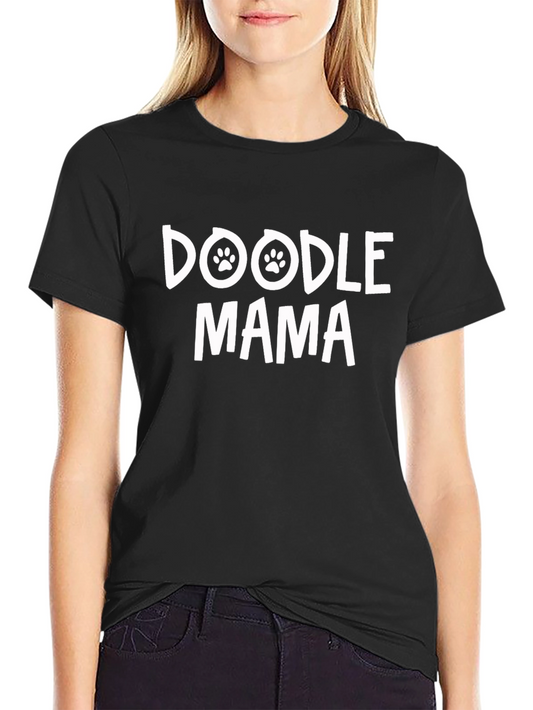 Doodle Mama Black Cotton Graphic Tee
