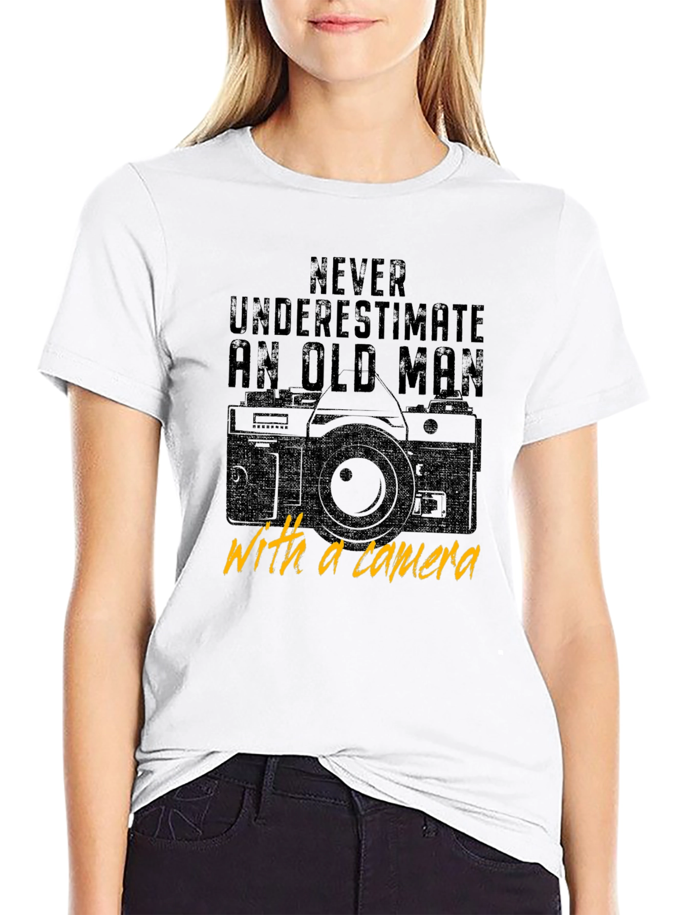 Never Underestimate an Old Man with a Camera T-Shirt