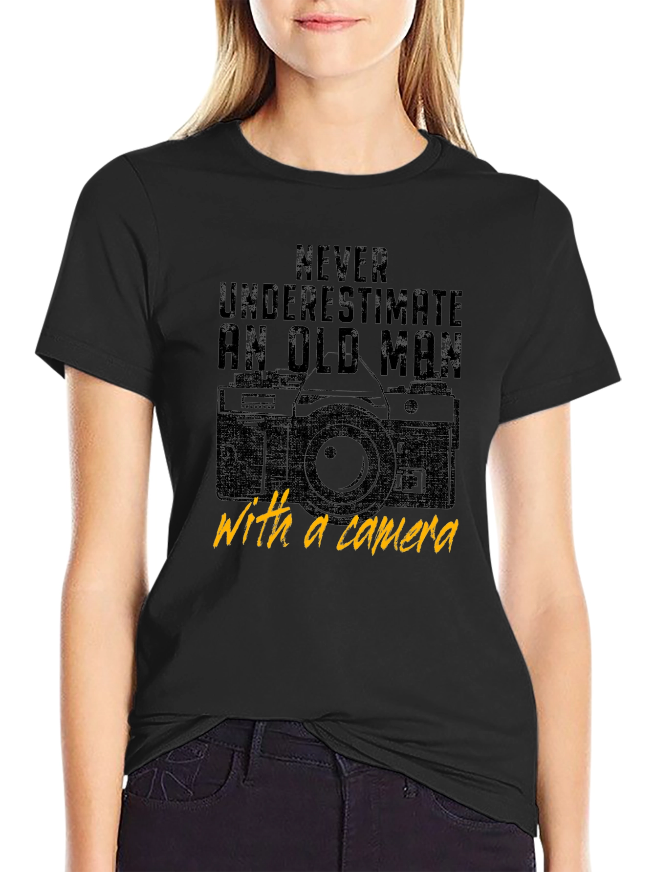 Never Underestimate an Old Man with a Camera T-Shirt