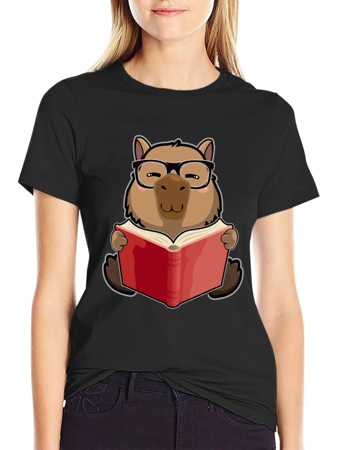 Capybara Reader T-Shirt - Cute Animal Lover Tee