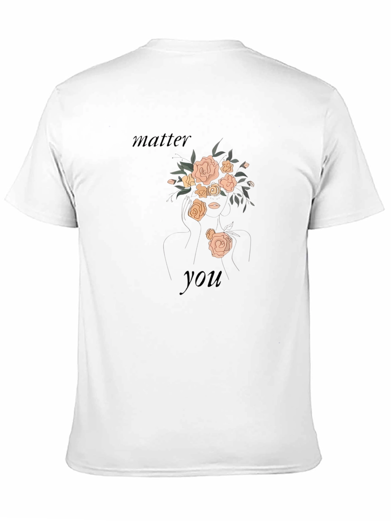 Floral Woman Graphic Tee - Black T-Shirt