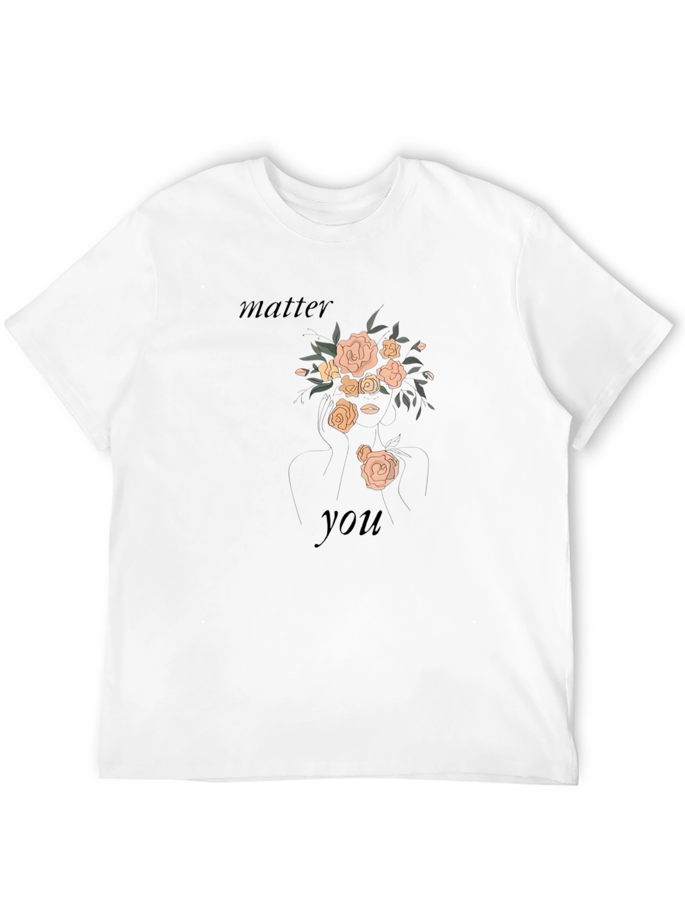 Floral Woman Graphic Tee - Black T-Shirt