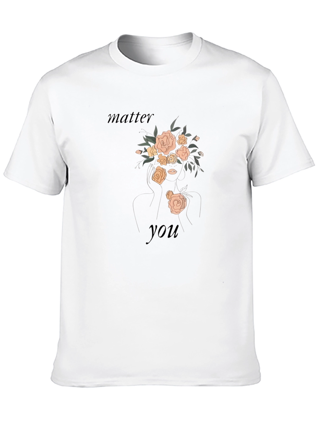 Floral Woman Graphic Tee - Black T-Shirt